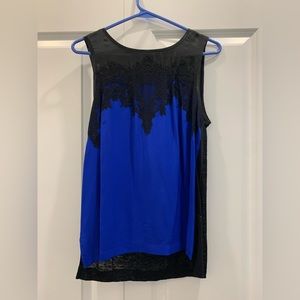 Satin Tank with Lace Detail